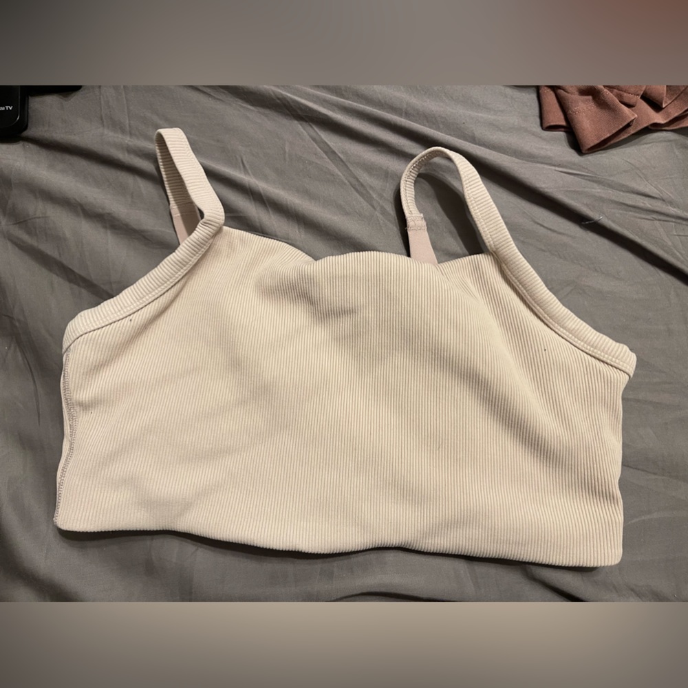 Ribbed longline square neck bralette